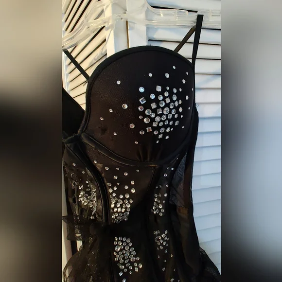 Victoria's Secret Black Rhinstone Bustier Corset Size 34C - Picture 3 of 8